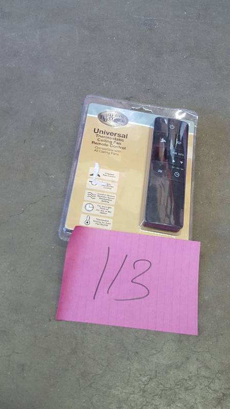 lot 113 image: Hampton Bay Universal Thermostatic Ceiling Fan  Remote Control New