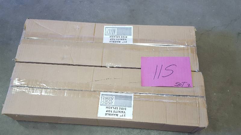 lot 115 image: Lot of 2 21 marble vanity top Side Splash