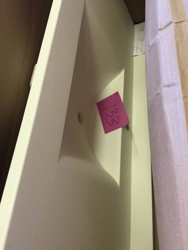 lot 133 image: Swanstone CV2243-011 Contour 43-Inch Solid Surface Vanity Top with Tahiti White Basin Faucet and drain not included