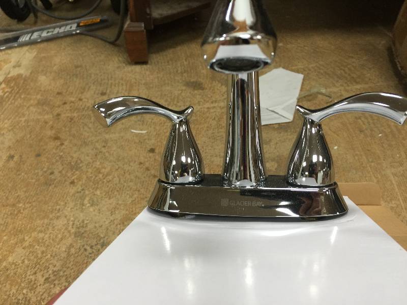lot 20 image: Glacier Bay Edgewood 4 in. Centerset 2-Handle High-Arc Bathroom Faucet in Chrome New