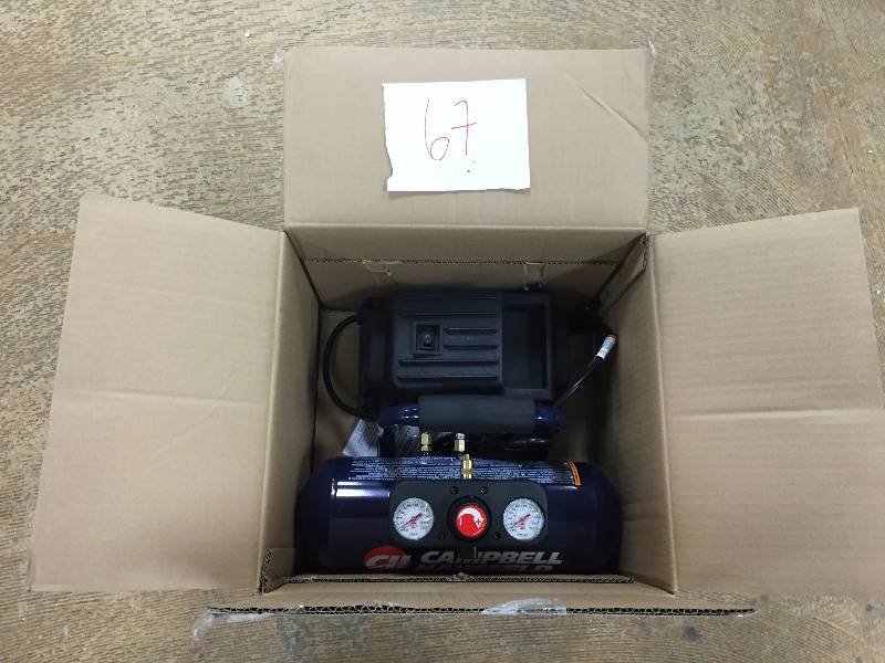 lot 67 image: Campbell Hausfeld 1g Oil-Free Air Compressor New