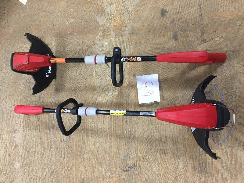 lot 68 image: Lots for 2 Homelite 13 in. 4 Amp Straight Electric String Trimmer in like New working conditions