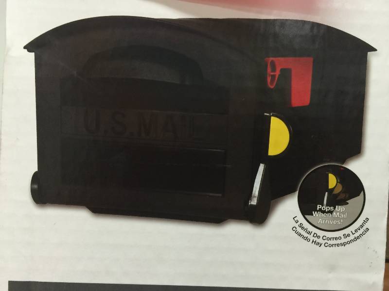 lot 84 image: Rubbermaid Plastic Post-Mount Mailbox, Black new