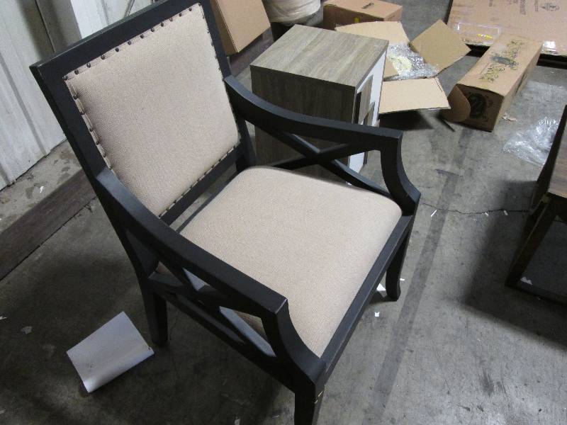 Black Chair with Attached Cushions