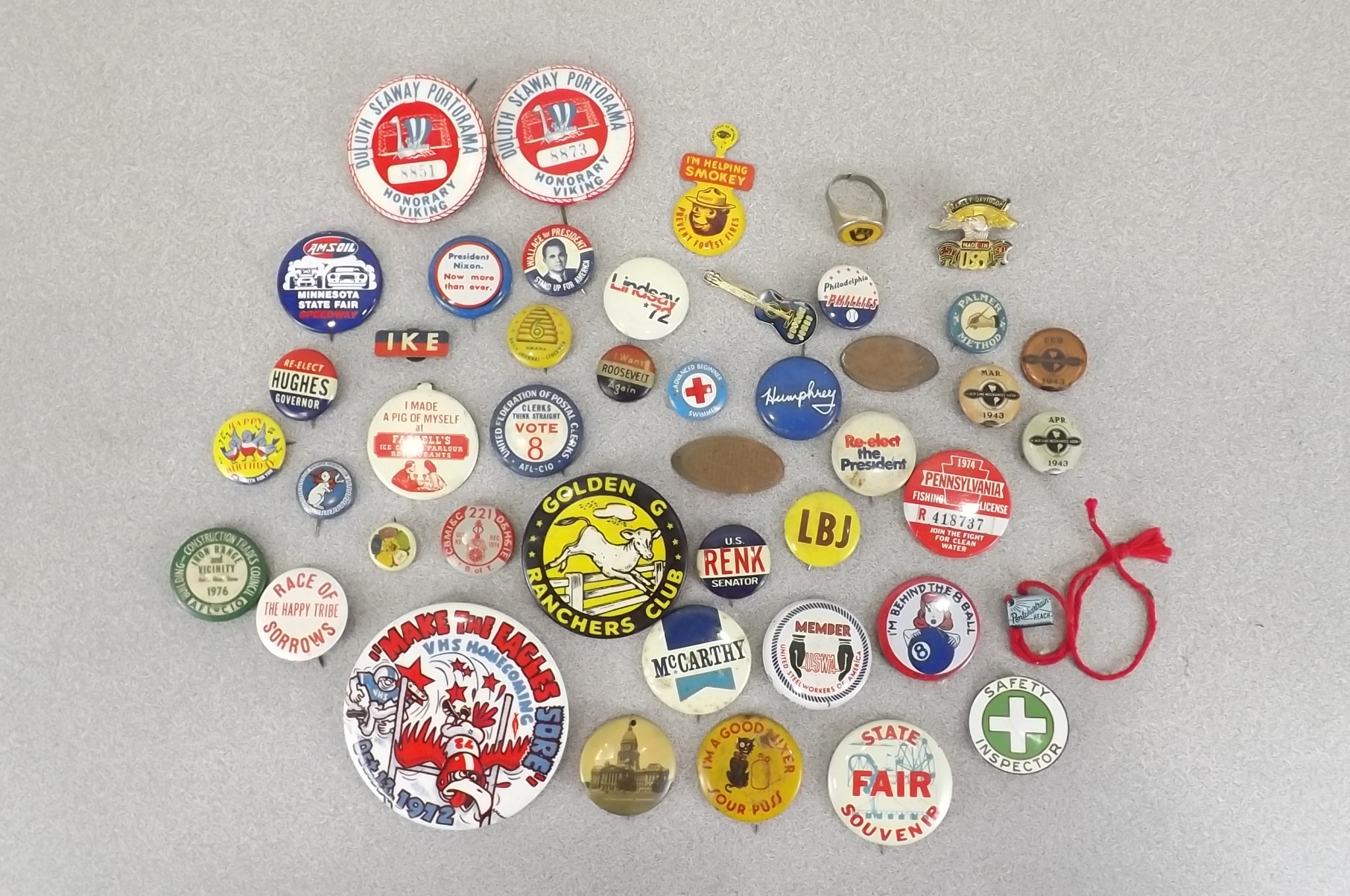 Lot of Vintage Pin Backs, Buttons, etc.