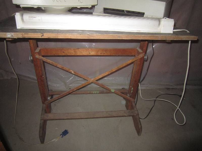 lot 48 image: Misc Lot - Drafting Table, Dell Monitor, Epson Printer & Florence Light