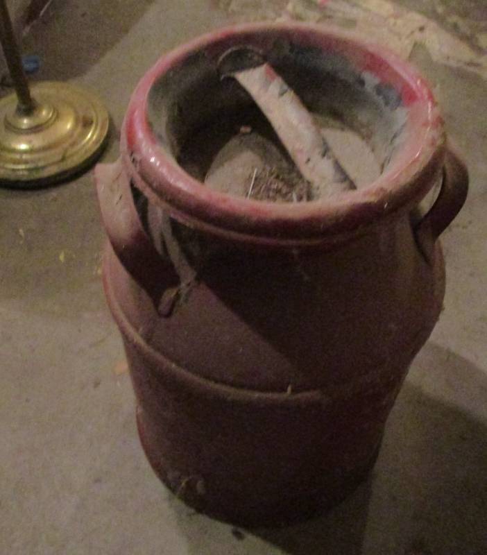 lot 72 image: Antique Red Milk Can