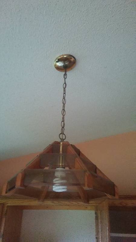 lot 100 image: Oak Light Fixture