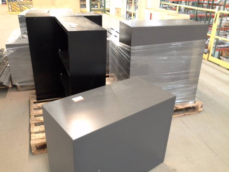 Lot of 2 Metal Shelves, 3 File Cabinets