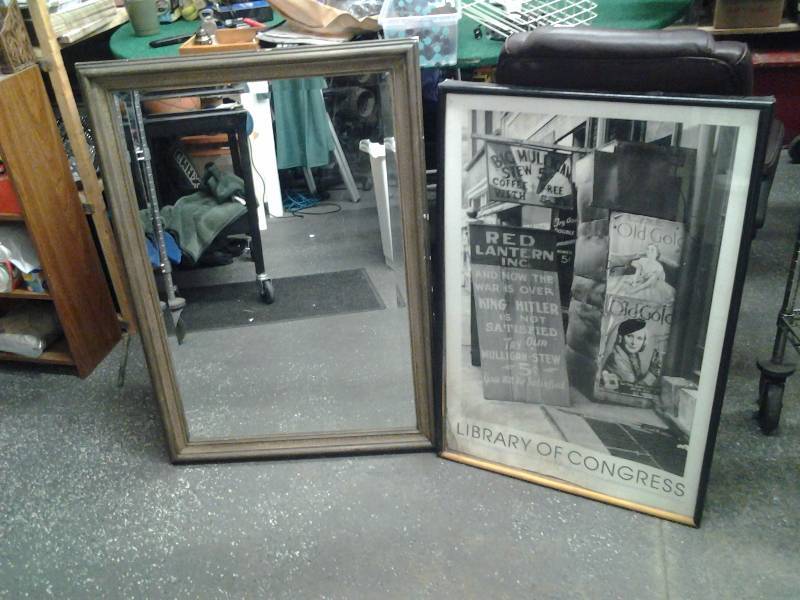 Framed Mirror 40x28, Framed Poster 25x37