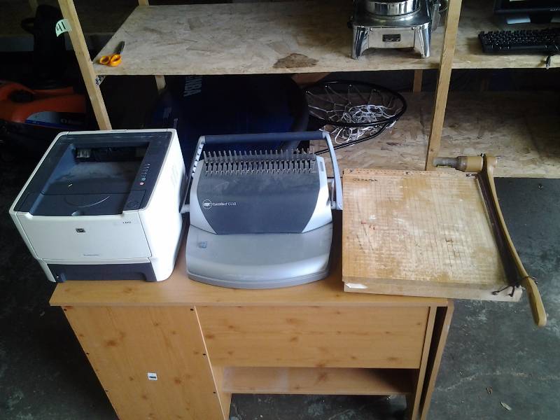 Large Paper Cutter, Comb-Binder C110, HP Laser Jet Printer