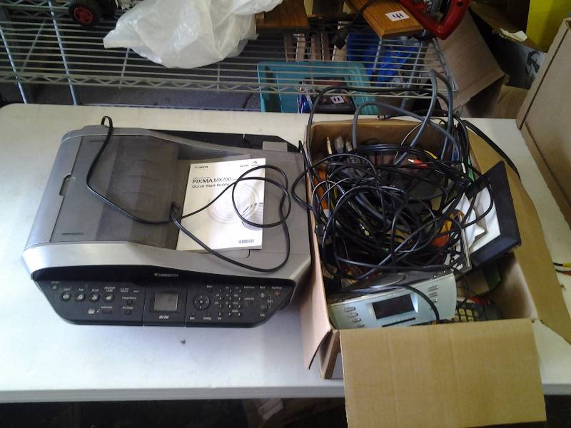 Canon Pixma MX700 Printer (Powers Up, Needs Ink), Box Of Office Related