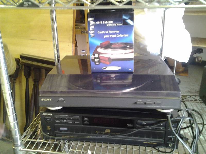 Sony Turntable, 5-Disc CD Changer, RecordVinyl Cleaner Kit