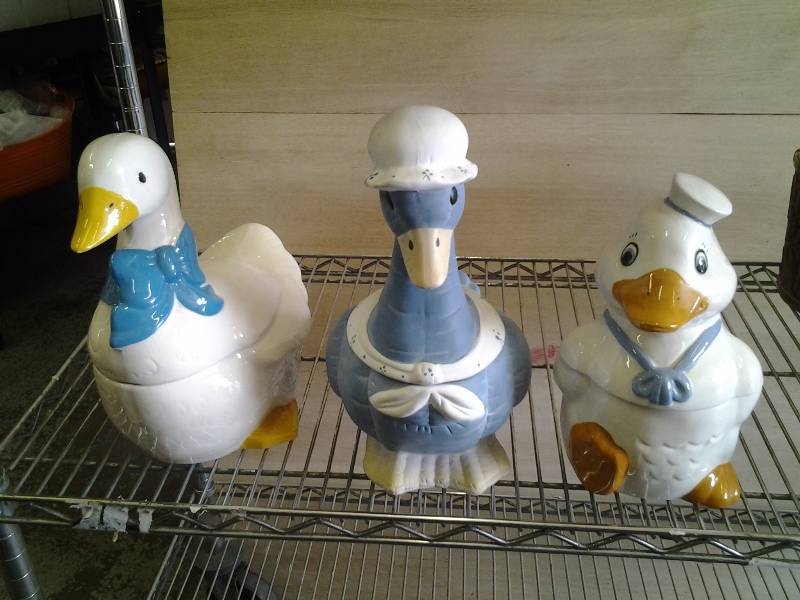 3-Goose Cookie Jars