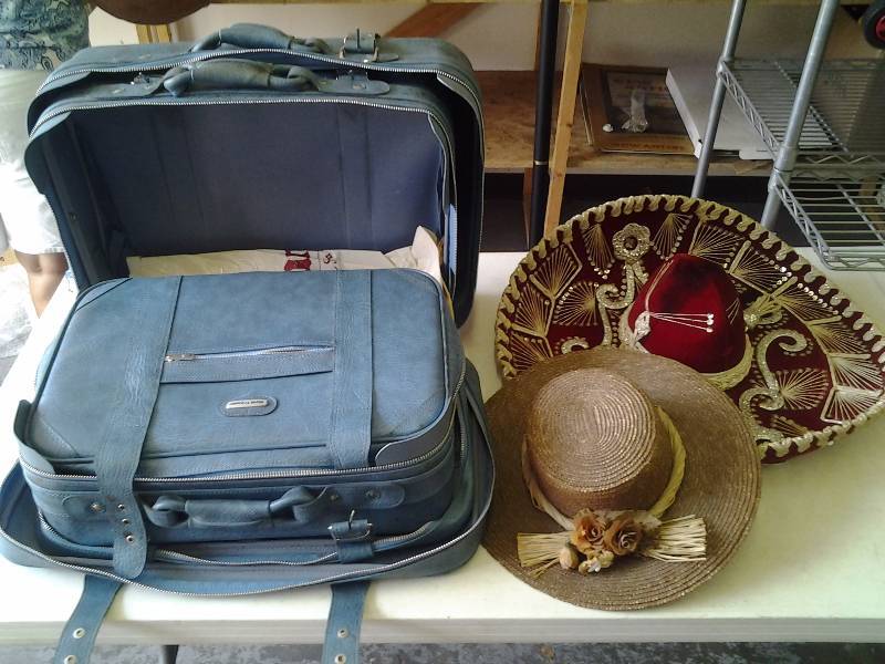 3-Piece Luggage, Sombrero, Straw Hat