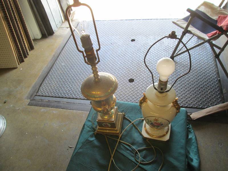 2 Antique Lamps, No Lamp Shade...