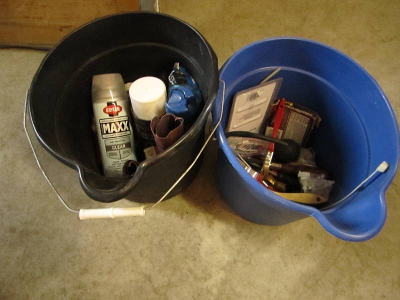 2 Buckets of tools painting supplie...