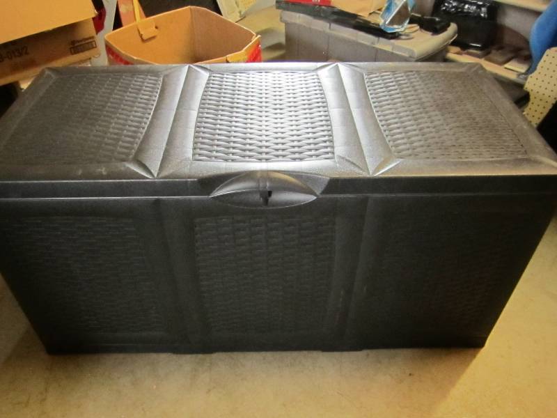 Plastic deck storage box, 47 x 21 x...