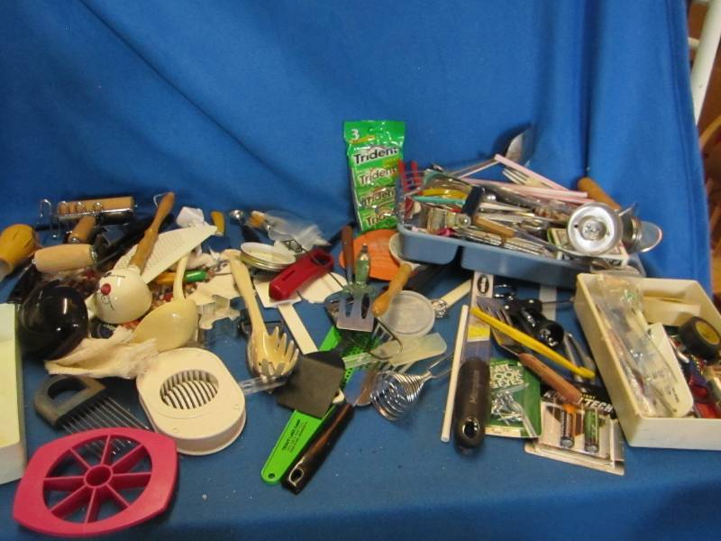 Box of kitchen utensils...