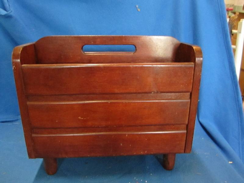 wooden magazine rack...