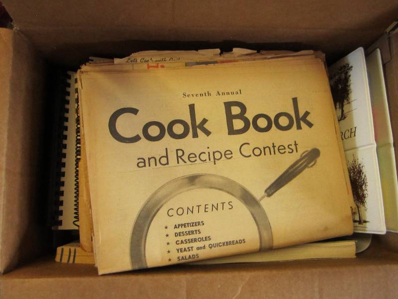Box of cook books...