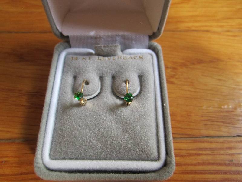 14 kt leverback earrings...