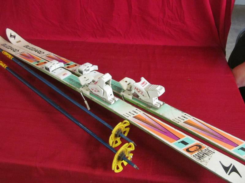 skis and poles