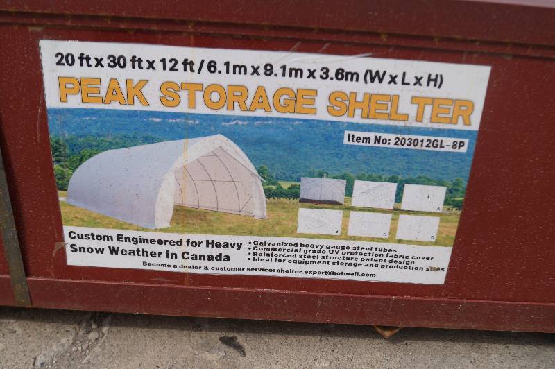 Unused Heavy Duty 30 x 20 Peak Storage Shelter