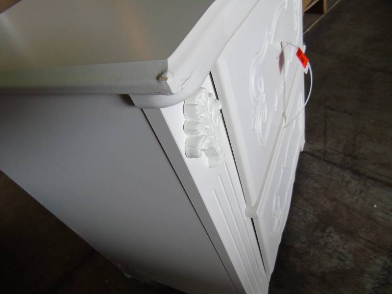 lot 4 image: Exquisite Two Drawer Night Stand White - Signature Design by Ashley