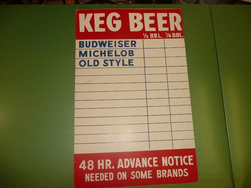 VINTAGE KEG BEER POINT OF PURCHASE SIGN