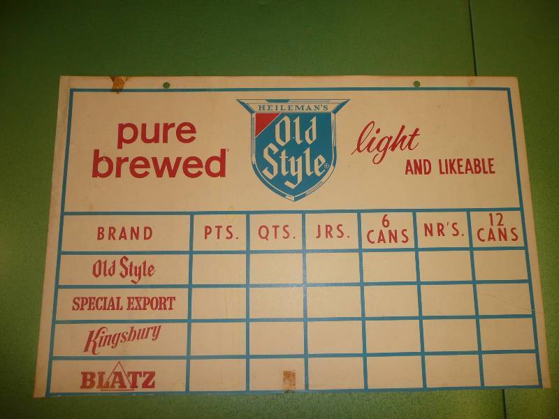 VINTAGE THIN CARDBOARD BEERLIQUOR STORE ADVERTISING SIGN