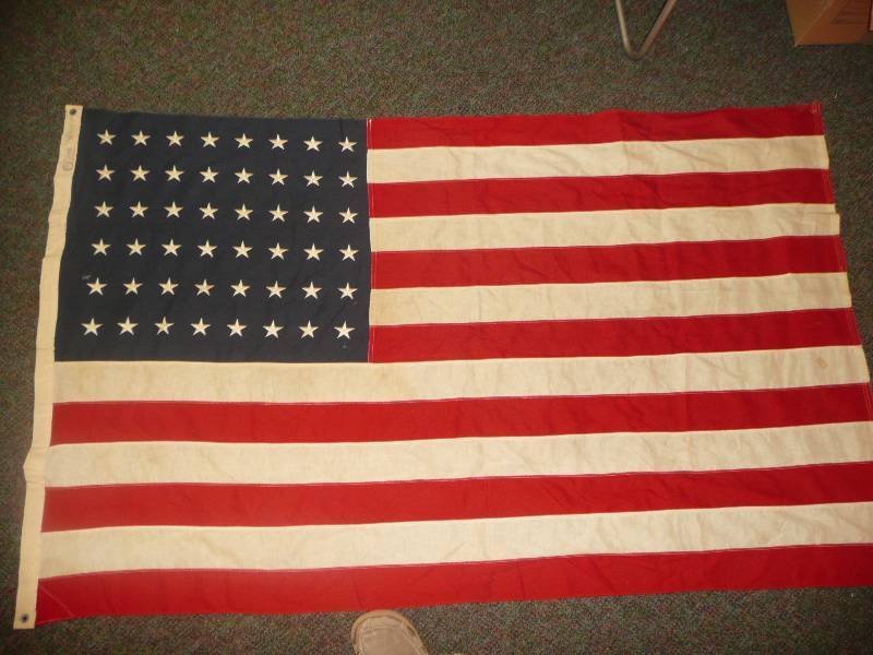 Vintage 48 Star American Flag Bull Dog Flag Products 4 BY 6