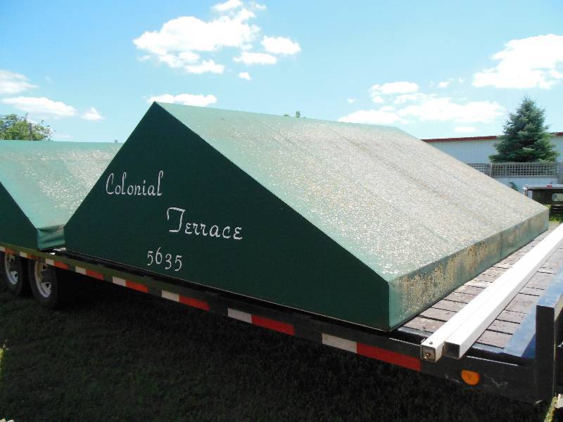 lot 8 image: Steel Frame Awning 10 ft L x 10 ft W x 42 inches to 8 inches H