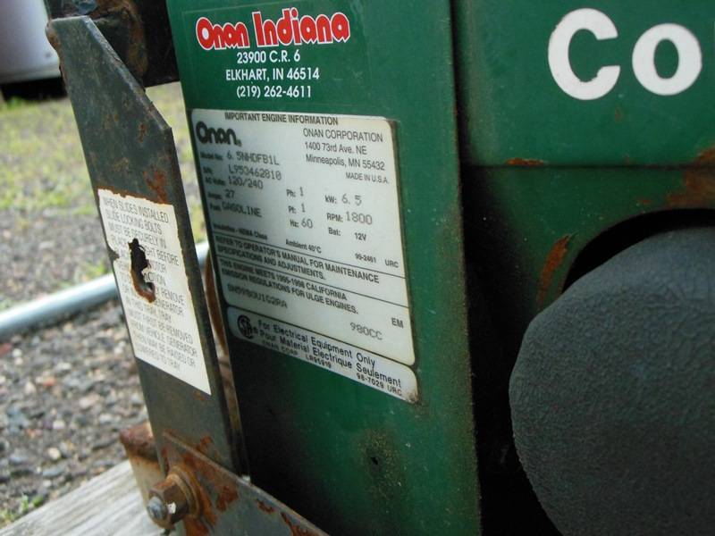 lot 1 image: Onan 6500 Commercial Generator