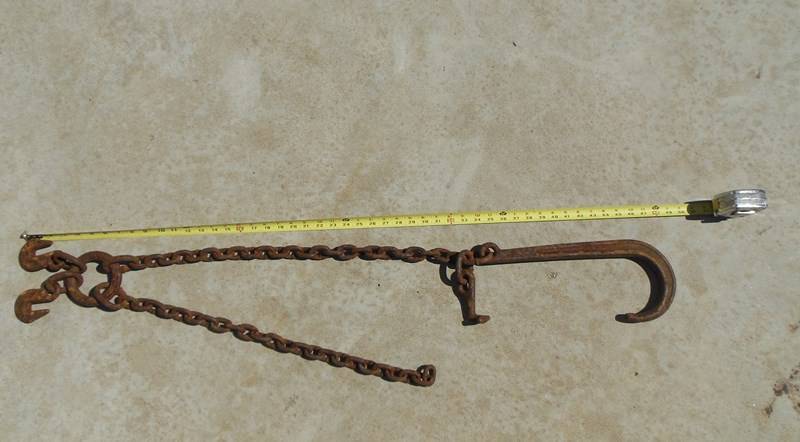 lot 33 image: 5400 lb W.L.L. J Hook with Grab Hooks and two 24 sections of chain