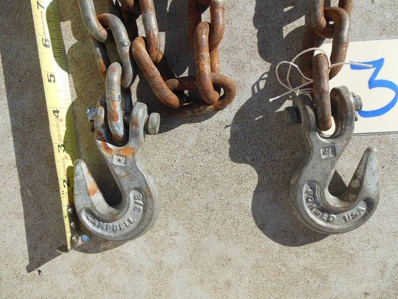 lot 38 image: Campbell 38  Clevis Grab Hooks with approx. 13 4 of chain Campbell 38  Clevis Grab Hooks with approx. 13 4 of chain