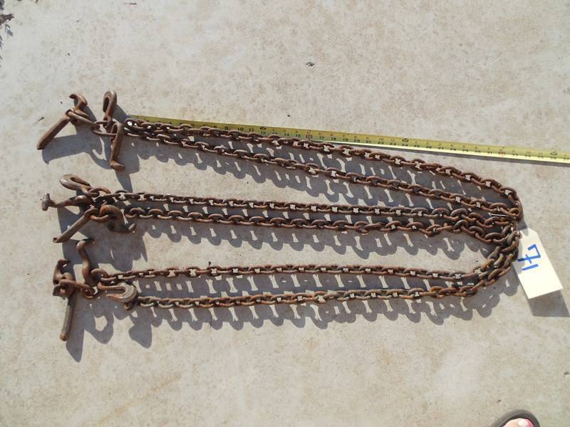 lot 71 image: Three 4 Piece Grab Clusters (5400 lb W.L.L. ), each with approx. 70 of Chain BA Products 516 Hi Test