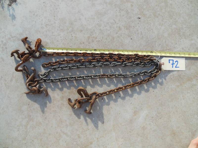 lot 72 image: Two 4 Piece Grab Clusters with 56 and 48 of Chain and One 3 Piece Grab Cluster with approx. 15 of Chain