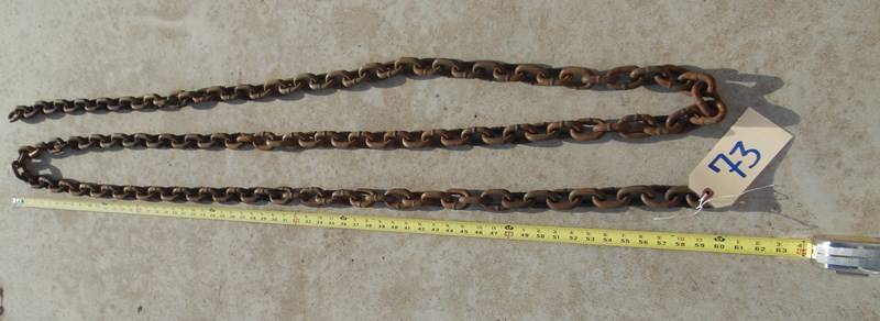 lot 73 image: Heavy Duty Chain - approx. 15 - links are 38 thick x 2 18 L x 1 38 W
