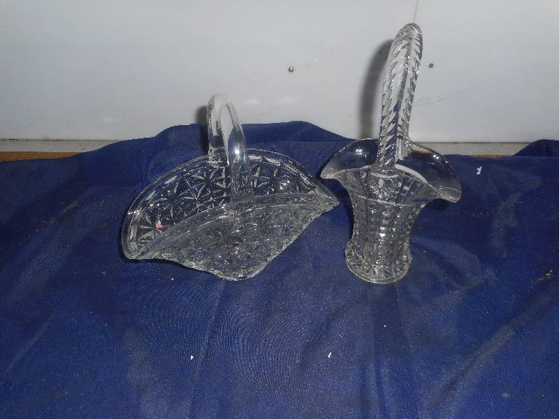 2 CRYSTAL BASKETS