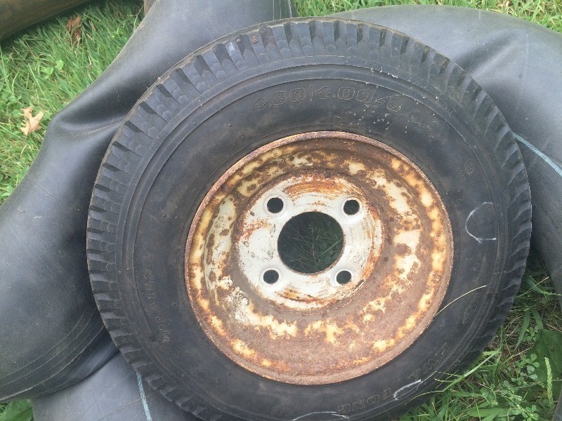 Trailer tire and 2 tire tubes