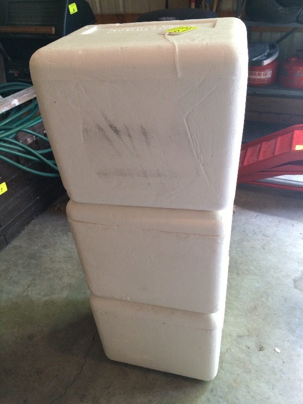 Styrofoam coolers - lot of 3