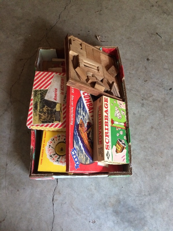 Box Lot of Old games and puzzles - possible vintage