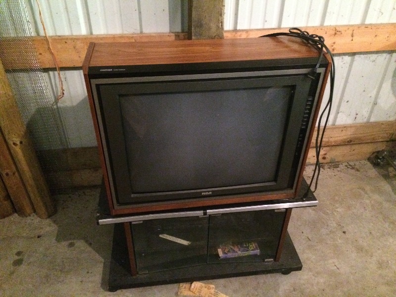Old TV and Cabinet  Stand