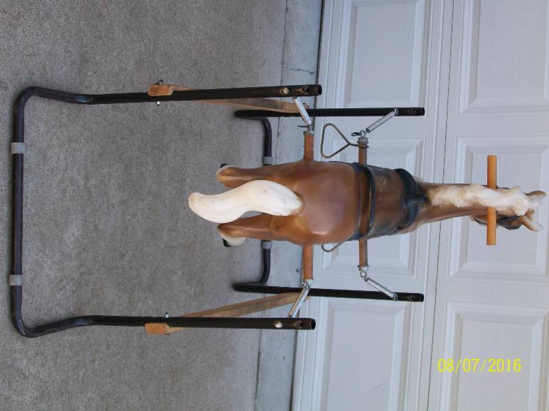 vintage plastic rocking horse with springs