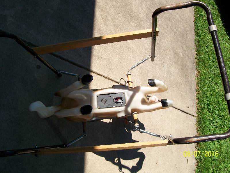 vintage plastic rocking horse with springs