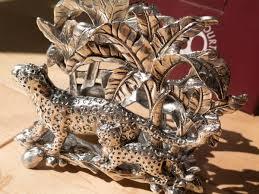 lot 3 image: Arthur Court 10-1898 Jaguar Napkin Holder stamped 2000 on inside. In Box.