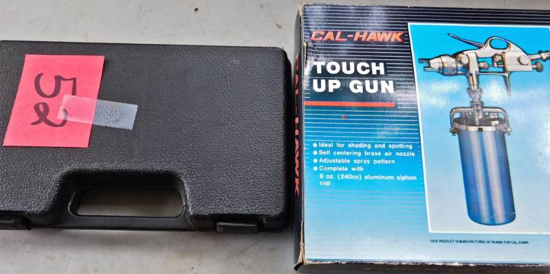 lot 52 image: Cal-Hawk touch up gun NIB and crimp fastening tool