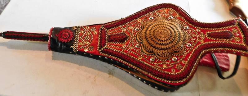 lot 10 image: elaborate beaded bellows from Morocco