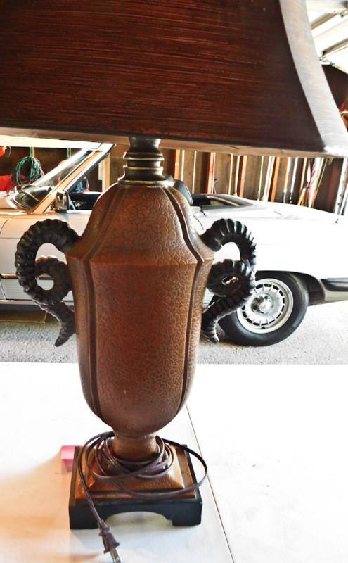 lot 15 image: high end ceramic brown horn lamp